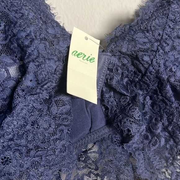Aerie Eyelash Lace Padded Plunge Bralette - Picture 4 of 4